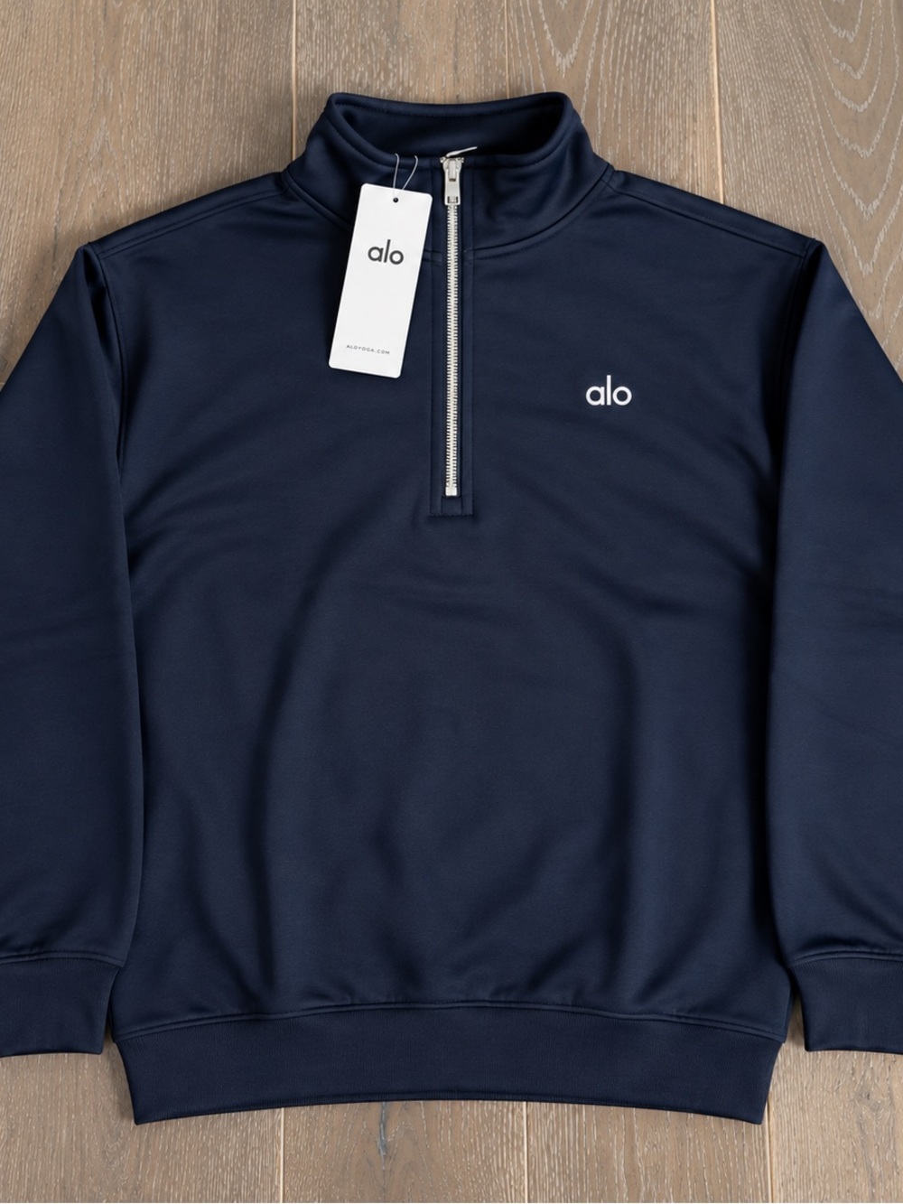 ALO Yoga Men's Navy Half-Zip Sweatshirt Size Medium